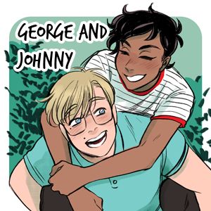 Read George and Johnny and more premium Slice of life Comics now on Tapas! Johnny X Diego, John And George, Cute Queer Comics, George And Johnny Comic Part 1, Silent Horror, Lgbtq Graphic Novels, 4 Panel Life, Gay Comics, Unlikely Friends