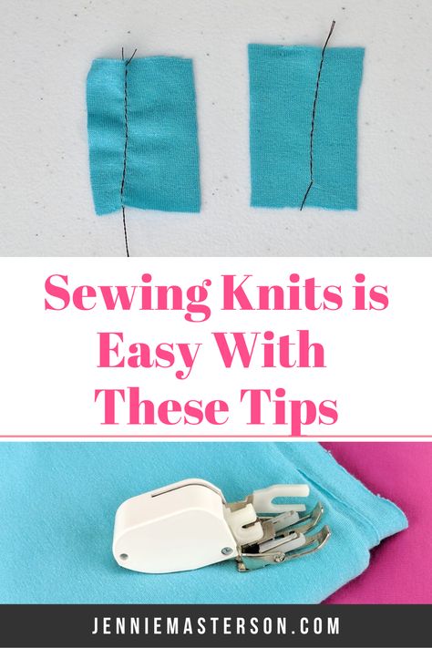 Sewing Jersey Fabric, Jersey Knit Sewing Projects, Jersey Knit Sewing Patterns, How To Hem Knit Fabric, How To Sew Jersey Knit Fabric, Sewing Up Knitted Seams, How To Sew Knits Without A Serger, Knit Fabric Projects, Sewing Jersey Knit Fabric