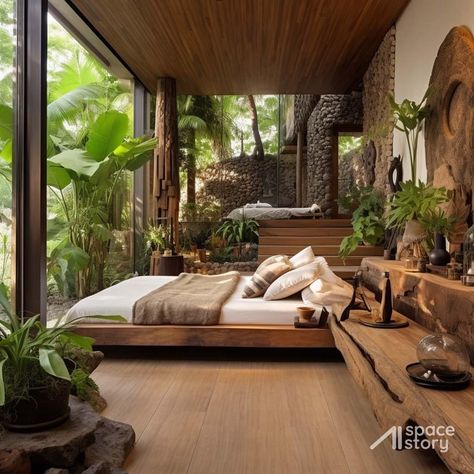 Bali House, Diy Bedroom, Tropical House, Tropical Houses, Bed Ideas, Wooden Bed, Fun Diy, Dream House Decor, Ideas Home