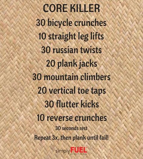 Looking for a killer core workout? Finish this ab workout and you’ll feel like a champion 💪don’t forget to stretch, rehydrate, and refuel!! Core Workout Challenge, Great Leg Workouts, Amrap Workout, Killer Ab Workouts, Best Full Body Workout, Killer Abs, Killer Workouts, Abs Workout Routines, Ab Workout At Home