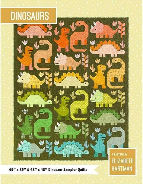 Amazon.com: Elizabeth Hartman Dinosaur Quilt Pattern : Elizabeth Hartman: Arts, Crafts & Sewing Elizabeth Hartman Quilts, Paper Patterns Design, Dinosaur Quilt, Elizabeth Hartman, Quilt Sewing Patterns, Sampler Quilts, Animal Quilts, Pdf Quilt Pattern, Sampler Quilt