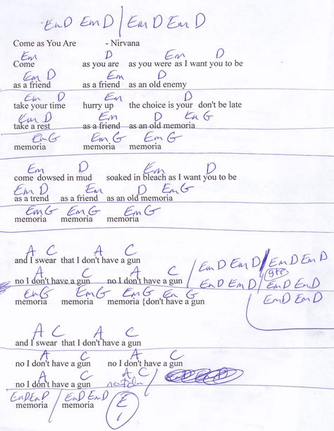 Come As You Are (Nirvana) Guitar Chord Chart Nirvana Guitar, Guitar Lessons For Kids, Guitar Exercises, Basic Guitar Lessons, Ukulele Tutorial, Guitar Lessons Songs, Guitar Chords And Lyrics, Learning Guitar, Ukulele Lesson