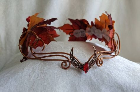 Woodland Tiara, Moon Tiara, Green Moon, Beautiful Tiaras, Shades Of Burgundy, Blood Moon, Fairy Costume, Fantasy Jewelry, Wedding Hair Accessories