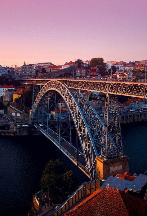 Porto Travel Guide, Day Trips From Porto, Portugal Roadtrip, Bridges Architecture, Porto Travel, Travelling Ideas, Portuguese Culture, Arch Bridge, Metal Arch