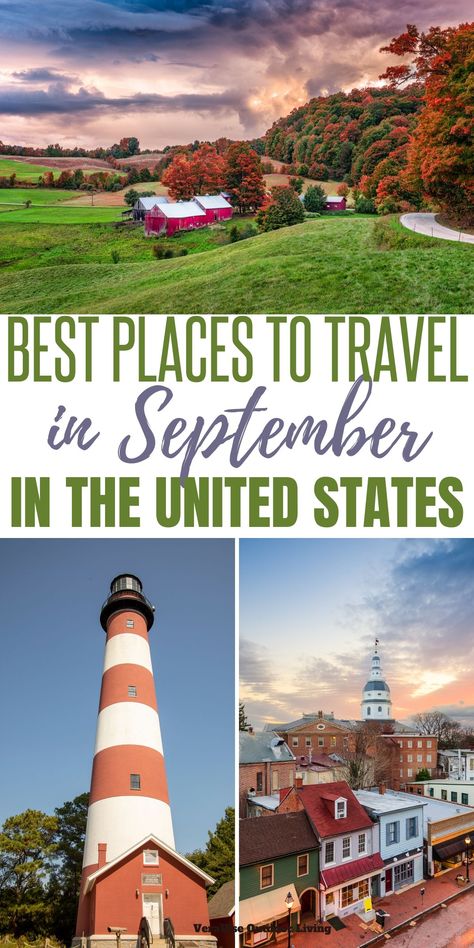 September is one of the absolute best times of year to travel the USA! Our family loves to travel in the US in September. In fact, much of our national park travel happens during our fall road trips in September so we are excited to share with you some of these amazing and beautiful best places to travel in the US in September.  #travel #september #familytravel Best Family Trips In The Us, Best Places To Travel In Fall, Fall Destinations America, Fall Travel Destinations, September Vacation Ideas, Where To Travel In September, Best Fall Vacations In The Us, Fall Trips In Us, September Travel Destinations