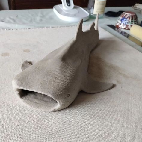 New Whale Shark 💙💙💙 #whaleshark #whalesharkwatching #whalesharksculpture #sharksculpture #rhincodontypus #handbuiltceramics #claysculpture #earthenware #greenware #kilnfolk Shark Out Of Clay, Shark Ceramic Sculpture, Whale Shark Ceramic, Ceramic Whale Shark, Clay Whale Shark, Shark Bowl, Shark Ceramic, Shark Sculpture, Under The Sea Decorations