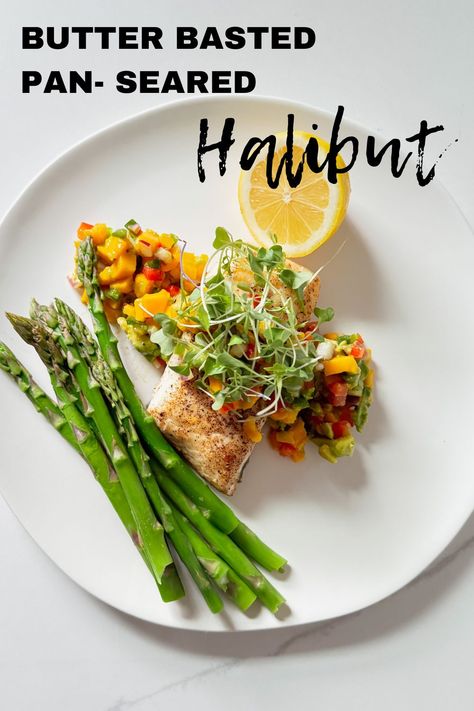 Easy Recipe for Butter Basted Pan Seared Halibut - The Perks of Being Us Pan Seared Halibut Recipes, Pan Seared Halibut, Seared Halibut, Halibut Recipes, Dish Ideas, Easy Stir Fry, The Perks Of Being, Weeknight Dinner Recipes Easy, Tasty Healthy