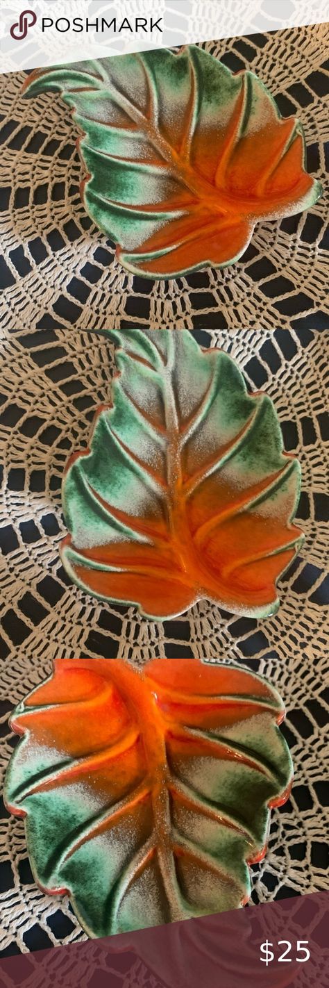 Vintage Royal Haeger Pottery leaf trinket dish signed USA 177 Pottery Leaf, Haeger Pottery, Trinket Dish, Trinket Dishes, Signs, Closet, Design