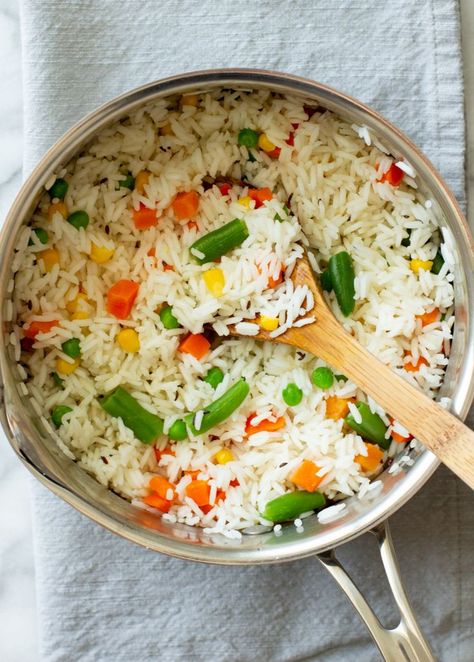 Confetti Rice Side Dish Recipe Confetti Rice, Burger Business, Rice Side Dish Recipes, Rainbow Rice, Rice Side, Rice Side Dishes, Vegetable Medley, Colorful Confetti, Kinds Of Vegetables