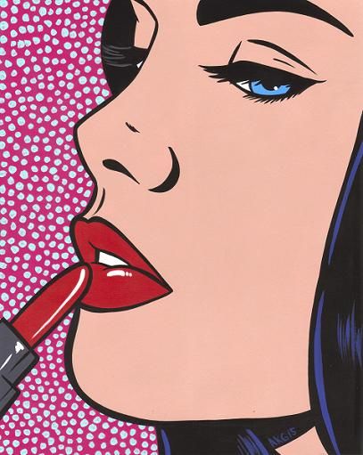 KEYLA® Pop Art Lipstick, Pop Art Painting Ideas Creative, Cool Pop Art, Images Pop Art, Pop Art Comic Girl, Comic Pop Art, Pop Art Drawing, Drawing Eyes, Pop Art Girl