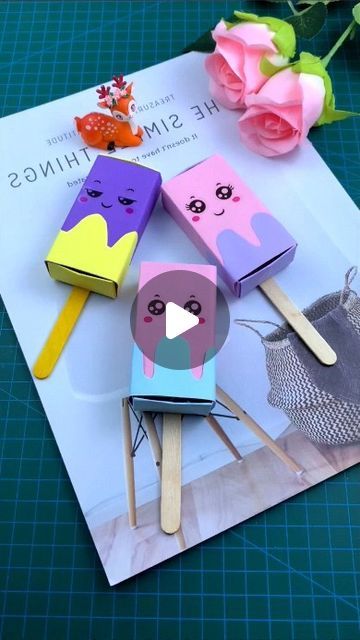 paper crafts creator on Instagram: "Milk ice cream blind box, there is a surprise when you open it. #handmade #handmadediy #blindbox #myhandmadedaily #origamitutorial  paper craft  ideas" Diy Party Boxes, Paper Flower Projects, Milk Carton Crafts, Cream Blinds, Ice Cream Crafts, Kid Surprise, Paper Box Diy, Paper Folding Crafts, Construction Paper Crafts