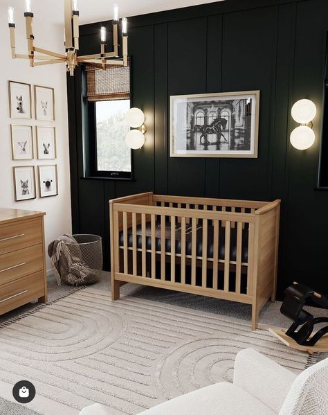 Black Crib Nursery, Classy Nursery, Cozy Baby Room, Baby Nursery Inspiration, Love Mama, Baby Room Themes, Baby News, Nursery Room Design, Baby Room Inspiration