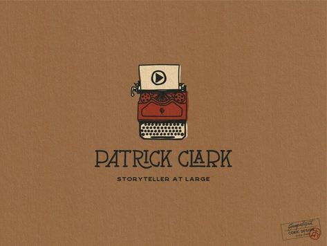 Logo Concept for Patrick Clark Cinematography Typewriter Logo Design, Typewriter Logo, Typewriter Font Branding, Typewriter Design Graphic, Vintage Script Logo, 1950s Fonts, Wordmark Logo Typography, Logo Inspiration Vintage, Small Business Logo Design