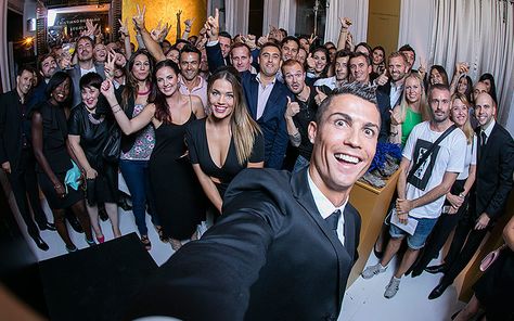 Cristiano Ronaldo clowning around with guests at 'Cristiano Ronaldo Legacy' aftershave global launch party in Madrid Madrid Psg, Cristiano Ronaldo Quotes, Cr7 Vs Messi, Ronaldo Photos, Ronaldo Quotes, Ronaldo Real Madrid, Ronaldo Real, Good Soccer Players, Ronaldo Cr7