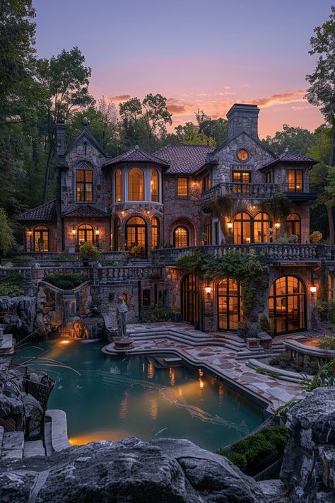 Huge Mansion, Woody House, Posh Houses, Big Beautiful Houses, Dream House Mansions, Dream House Bedroom, Extravagant Homes, Big Mansions, Auditorium Design