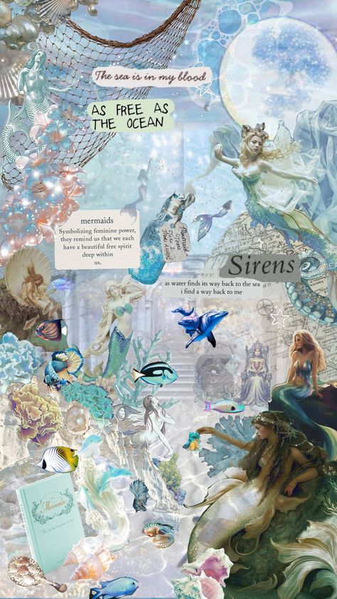 🧜🏼‍♀️Mermaids 🌊🐬 #mermaids #mermaidcore #mermaidaesthetic #sea #ocean #fish #water #blue #fyp #mythology #fairytale #fairy #fantasy #magic Mermaid Poster Aesthetic, H2o Mermaids Aesthetic, Siren Wallpaper, Mermaid Collage, Peter Pan Mermaids, Mermaidcore Aesthetic, H2o Aesthetic, Sea Fairy, Siren Core