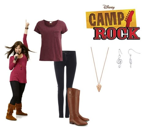 "Camp rock Mitchie outfit" by emilygrace9103 on Polyvore featuring Camp, SamsÃ¸e & SamsÃ¸e, Tory Burch, Object Collectors Item, Pamela Love and BERRICLE Camp Rock Mitchie Outfits, Camp Rock Costume, Camp Rock Outfits, Disney Channel Party, Demi Lovato Camp Rock, Rock Inspired Outfits, Rock Costume, Disney Camping, Demi Lovato Style