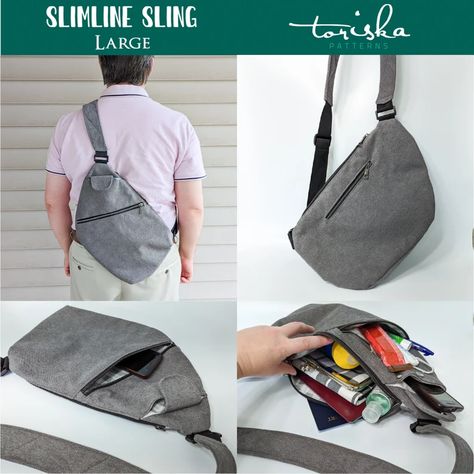 Man Bag Pattern Free Sewing, Sewing Pattern Sling Bag, Banana Bag Pattern Free, Diy Sling Bag Pattern Free, Free Sling Bag Patterns To Sew, Sling Bags Women Diy, Diy Sling Bag Pattern, Sling Bag Pattern Free, Sling Bag Sewing Pattern