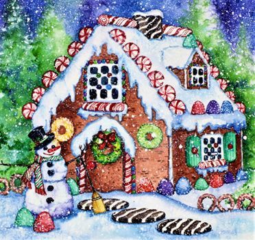 Gingerbread House Painting, Candy House, Holiday Decor Christmas, Canvas Home, The Holiday Aisle, Wrapped Canvas Art, Gingerbread House, House Painting, Art Sur Toile