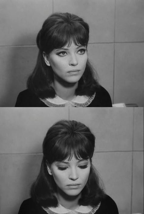 Jean-Luc Godard, Alphaville, 1965' French Films, Anna Karina Matte Make Up, 60s Hair, French New Wave, Anna Karina, Jean Luc Godard, French Films, Color Chocolate, Penteado Cabelo Curto, Jane Birkin