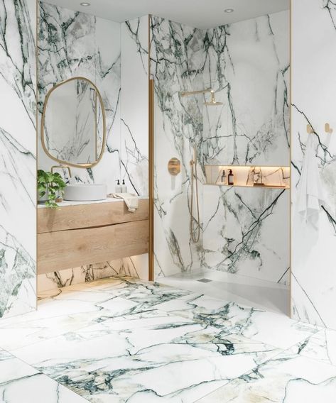 Bold Marble, Wet Room Tiles, White Mosaic Tiles, Tiles Uk, White Porcelain Tile, White Marble Bathrooms, Marble Tile Bathroom, Topps Tiles, Marble Wall Tiles