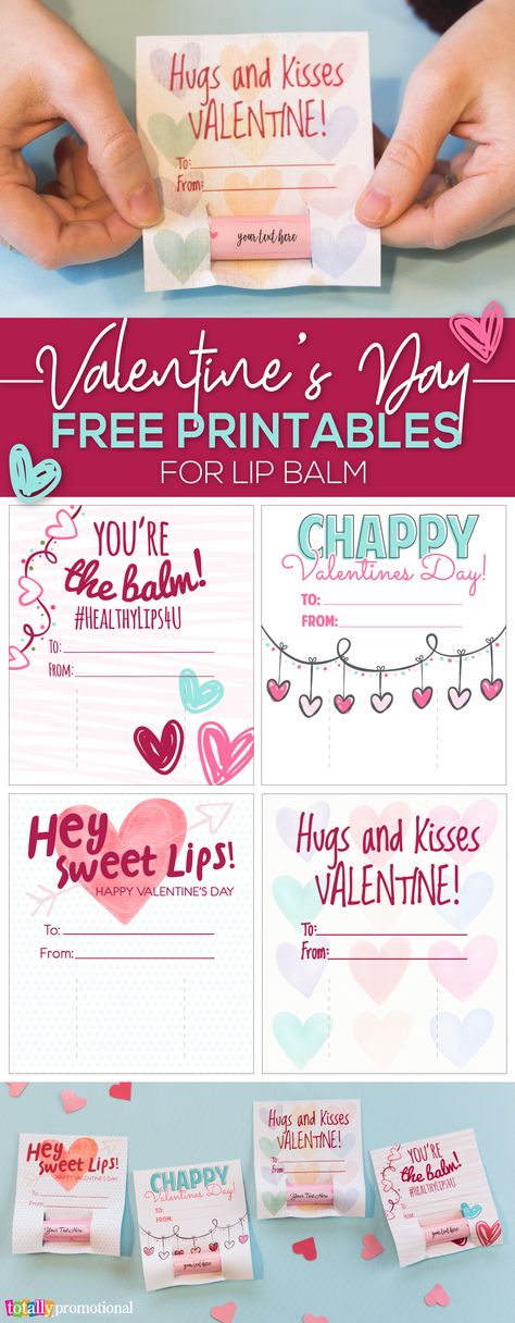 Our FREE Lip Balm Valentine cards make the cutest & most thoughtful Valentine's Day gifts! Create a lip balm/chapsick valentine holder with our free printables & DIY custom lip balm for Vday! We offer a quick & easy guide on how to create these, check it out! Chap Stick Gift Ideas Free Printable, Chapstick Valentines For Kids, Lip Balm Valentines Ideas, Christmas Lip Balm Printable, You’re The Balm Free Printable, Chapstick Valentine Printable, Lip Balm Valentine Printable, Chapstick Valentine, Lip Balm Valentine