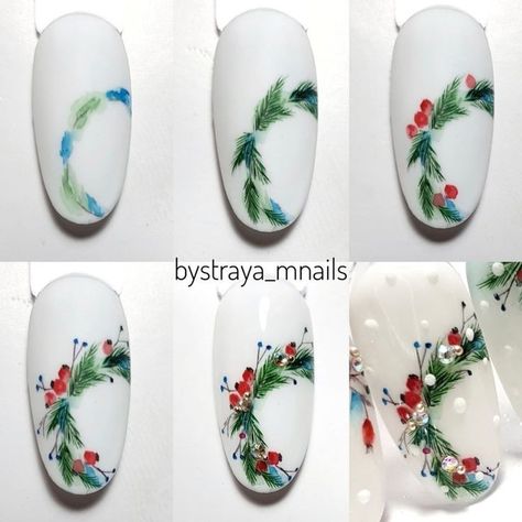 Christmas Nails Tutorial, Navidad Nails, Grinch Nails, Do It Yourself Nails, Nail Art Noel, Xmas Nail Art, Manicure Art, Water Color Nails, Nails Tutorial