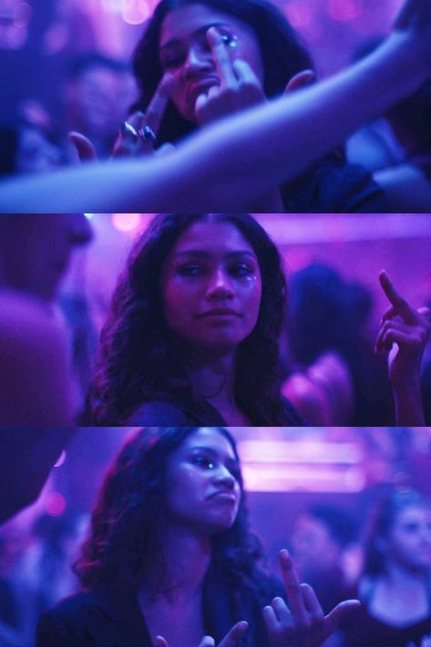 Euphoria Lighting, Rue Euphoria, Euphoria Aesthetic, Manic Pixie Dream Girl, Zendaya Style, Purple Vibe, Movies And Series, Zendaya Coleman, Me Tv