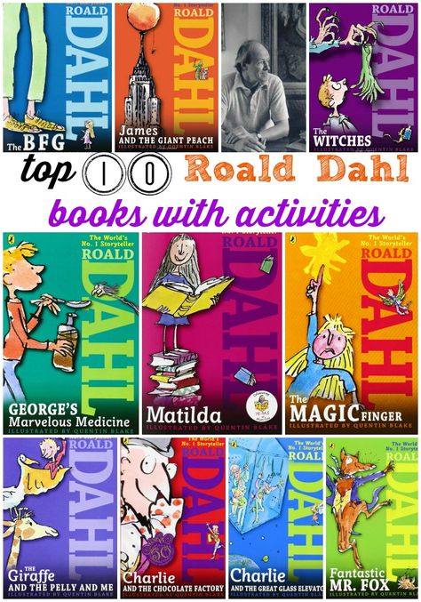 A selection of Roald Dahl books that I have always adored. Books With Activities, Roald Dahl Activities, Ronald Dahl, Roald Dahl Day, Roald Dahl Books, Night Theme, Horse Chestnut, Literacy Resources, Author Studies