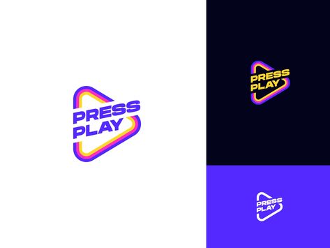 Play Logo Design Creative, Play Icon Logo, Streaming Logo Design, Cinema Logo Design, Play Logo Design, Entertainment Branding, Community Logo Design, Logo Play, Play Logo