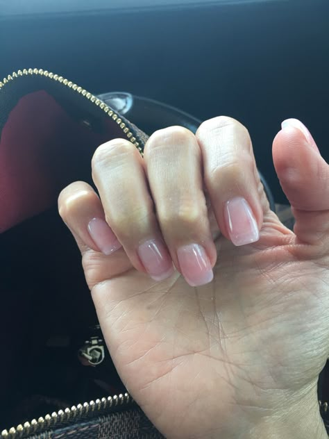 Sns Clear Nails, Pink Clear Nails Short, Clear Pink Short Nails, Short Clear Manicure, Natural Nails Clear, Short Clear Pink Nails, Men Clear Nails, Natural Solar Nails, Clear Nail Overlay