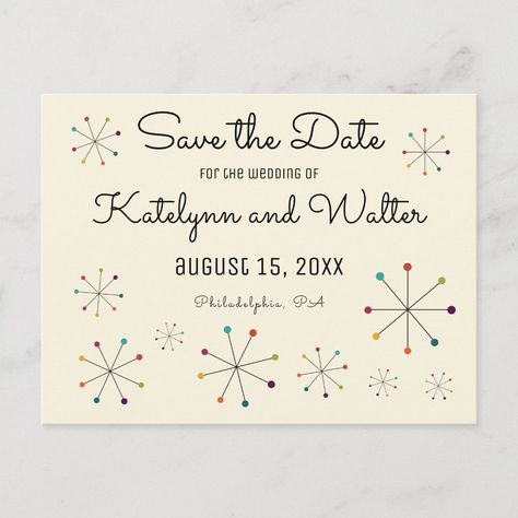 Snowflake Shapes, Vintage Save The Date, Retro Invitation, Vintage Wedding Cards, Modern Save The Dates, Vintage Wedding Theme, Modern Style Design, May Weddings, Save The Date Postcards