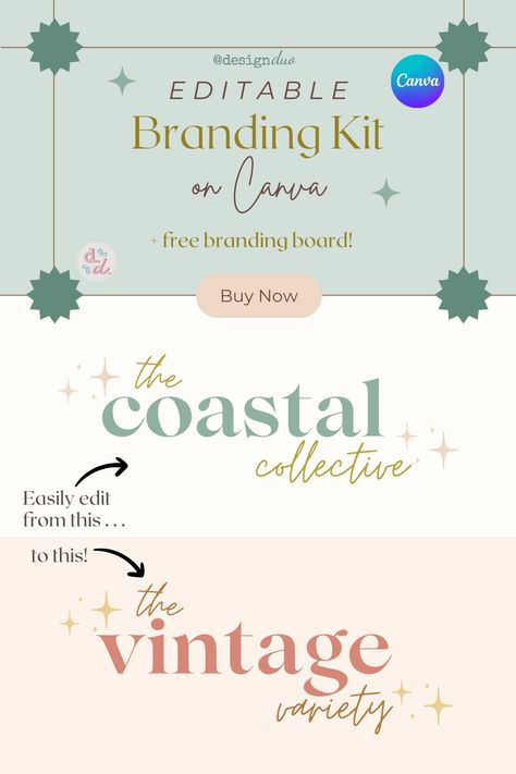 Canva Branding Kit, Neutral Branding, Branding Aesthetic, Boho Branding, Branding Kits, Secondary Logo, Diy Logo, Coastal Aesthetic, Logo And Branding