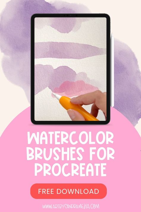 Free Watercolor Brushes for Procreate Watercolor Brush Procreate Free, Watercolor Procreate Brush, Watercolor In Procreate, Free Watercolor Brushes For Procreate, Watercolor Brush Procreate, Procreate Watercolor Brushes Free, Procreate Brush Settings, Procreate Freebies, Procreate Watercolor Brushes