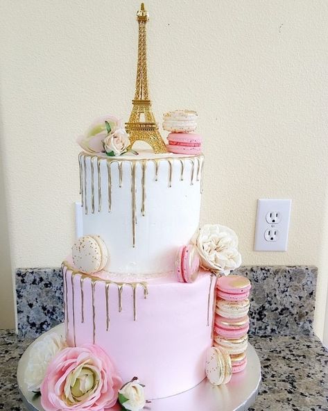 French Themed Birthday Cake, Paris Themed Sweet 16 Party, French Themed Cake, Paris Theme Quinceanera, Paris Themed Sweet 16, Sweet 16 Paris Theme Ideas, Sweet 16 Paris Theme, Night In Paris Sweet 16 Ideas, Paris Theme Birthday Cake