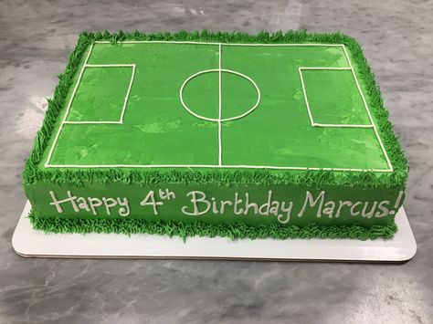 Soccer Cake Decorations, Soccer Field Cake Ideas, Soccer Field Birthday Cake, Soccer Pitch Cake, Fondant Football Cake, Easy Soccer Birthday Cake, Soccer Cake Design, Soccer Theme Cake Ideas, Soccer Bday Cake