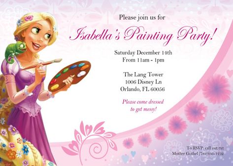 Princess Paint Party, Fairy Princess Party, Princess Painting, Little Charmers, Rapunzel Party, Painting Birthday, Dream Party, Princess Rapunzel, Art Birthday Party