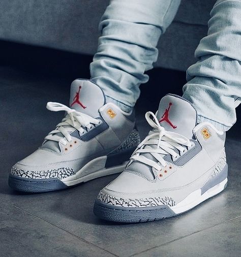 Jordan 3 Outfit Men, Jordan 3 Cool Grey, Jordan 3 Shoes, Jordans 3, Jordan 3 Outfit, Best Sneakers For Men, Nike Air Jordan 3, Grey Jordans, Jordan Retro 3