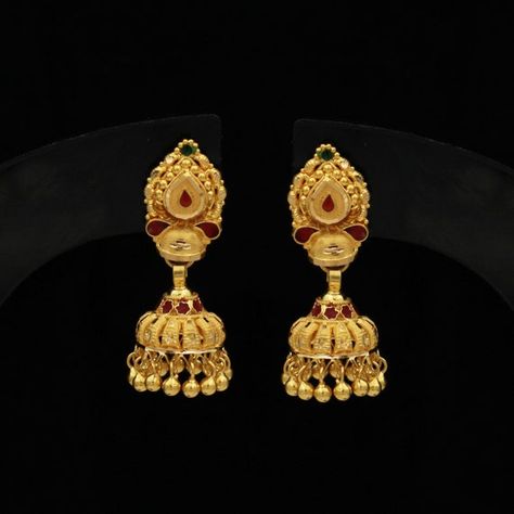 Indian Style Wedding, Earrings Jhumka, Gold Earrings For Kids, Bali Design, Gold Costume Jewelry, Gold Jhumka, Unique Gold Jewelry Designs, Gold Earrings Indian, Gold Jhumka Earrings