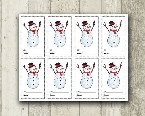 Snowman Gift Tags Printable Free, Christmas Tags To Print, Snowman Gift Tags, Diy Bff, Christmas Printable Labels, Snowman Tags, Xmas Printables, Valentine Notes, Printable Snowman