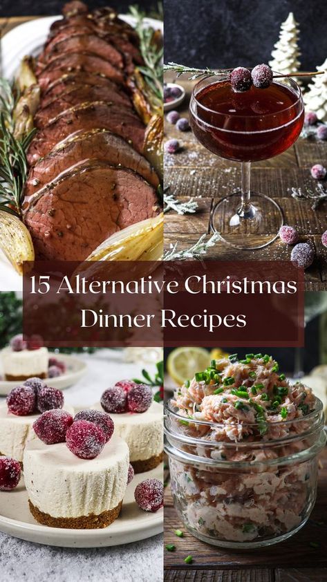 Spice up your Christmas feast with new and exciting alternative Christmas dinner recipes for a memorable holiday dinner! From appetizers to mains, cocktails and desserts, there are plenty of options for curating a Christmas dinner menu that will impress your guests. Xmas Dishes Ideas, Christmas For One Person, Easy Elegant Christmas Dinner, Recipes For December, Christmas Holiday Dinner Ideas, Winter Party Dinner Ideas, Christmas Dinner For Four, Fancy Christmas Recipes, Dishes For Christmas Party