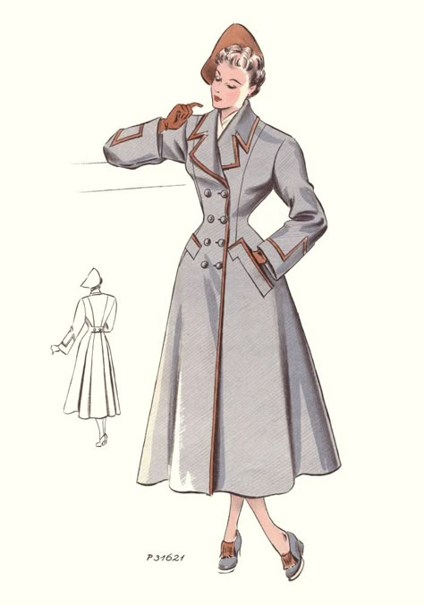 Gorgeous late 1940s princess cut winter coat (j'adore!). #vintage #1940s #coats #fashion 1940 Fashion, Vintage Concept, Madame Gres, Fashion 1940s, 1940's Fashion, Vintage Coats, 40s Fashion, 1940s Fashion, Fashion Images