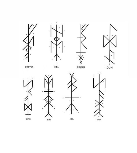 Bindrunes Tattoo, Bindrune Tattoo Viking Symbols, Freya Rune Tattoo, Skadi Goddess Tattoo, Norse Runes Tattoo Design, Freya Rune Symbol, Viking Line Tattoo, Viking Minimalist Tattoo, Viking Simbols Tattoo