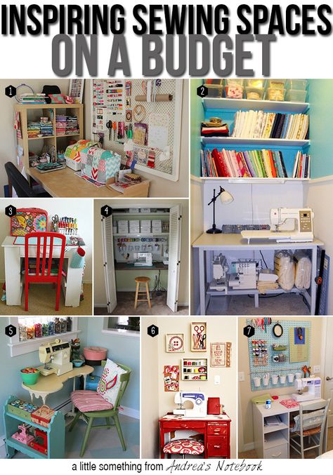 Create a sewing space on a budget Sewing Corner Ideas, Sewing Corner, Sewing Room Inspiration, Sewing Room Storage, Corner Ideas, Sewing Spaces, Sewing Room Organization, Quilting Room, Sew Ins