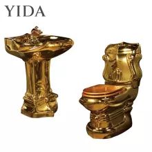 Luxury bathroom life golden color toilet set , gold dragon toilet basin manufacture in China Custom Toilets, Golden Toilet, Color Toilet, Colored Toilets, Gold Toilet, Bathroom Sanitary, Bathroom Design Styles, Bathroom Luxury, Toilet Sink