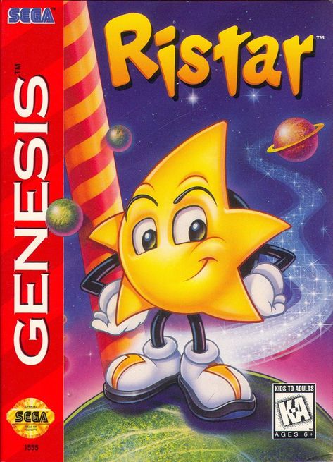 Ristar Genesis Front Cover Ristar Sega, Videogame Fanart, High Games, Mega Drive Games, Psychology 101, Sega Genesis Games, Sonic Party, Games Characters, Sega Mega Drive