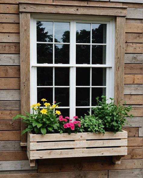 20 Most Creative Window Box Ideas For Your Home – ToolzView Pallet Window Boxes, Easy Window Boxes, Flower Boxes Window, Diy Window Boxes, Window Box Ideas, Wooden Window Boxes, Wood Window Boxes, Wood Flower Box, Cedar Window Boxes