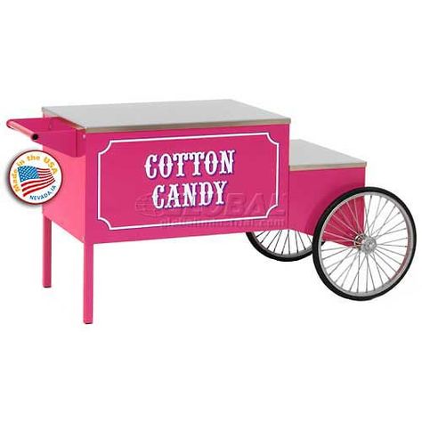 Concession Equipment | Cotton Candy Machines | Paragon 3060010 Cotton Candy Spoke Machine Wheel Cart, 56"W x 41-1/2"D x 26"H | B849537 - GlobalIndustrial.com Cotton Candy Cart, Floss Sugar, Cotton Candy Machines, Cotton Candy Cone, Candy Stand, Candy Cart, Stainless Steel Cabinets, Candy Floss, Stainless Steel Cleaning