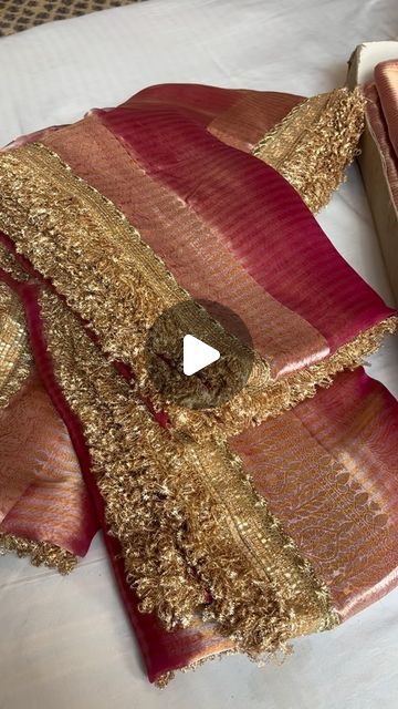 Maharani Tissue Silk Saree, Gotapatti Saree, Tissue Silk Saree, Blouses Designs, Tissue Saree, Indian Saree Blouse, Indian Saree Blouses Designs, Saree Blouses, Safety Pins