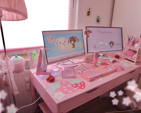 ig @ meowcwu / pin @ meowcwu Cutecore Pc Setup, Kawaii Gaming Desk, Frases Barbie, Clown House, Kawaii Nintendo Switch, Pink Switch, Kawaii Nintendo, Nintendo Switch Controller, Kawaii Room Ideas